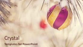  Presentation with christmas hamper gift traditional - Audience pleasing PPT layouts consisting of beautiful traditional christmas decor closeup backdrop and a  colored foreground