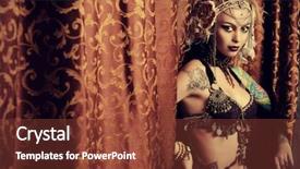  Presentation with tribal - Beautiful theme featuring beautiful traditional female dancer ethnic backdrop and a tawny brown colored foreground