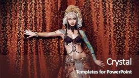  Presentation with tribal - Presentation design consisting of beautiful traditional female dancer ethnic background and a tawny brown colored foreground