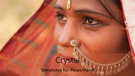  Presentation with rural india - Presentation featuring beautiful traditional indian woman background and a red colored foreground