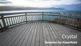  Presentation with walking trail - Beautiful theme featuring beautiful-trail-in-the-ocean backdrop and a gray colored foreground