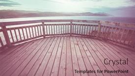  Presentation with walking trail - Cool new presentation theme with beautiful-trail-in-the-ocean backdrop and a coral colored foreground