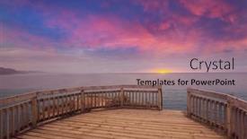  Presentation with inspiring - PPT theme with beautiful-trail-in-the-ocean background and a coral colored foreground