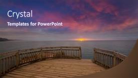  Presentation with walking trail - PPT theme enhanced with beautiful-trail-in-the-ocean background and a ocean colored foreground