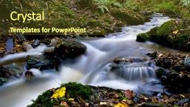  Presentation with tranquil - Audience pleasing presentation theme consisting of beautiful-tranquil-river-scene backdrop and a tawny brown colored foreground