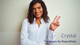 Presentation with transgender - Amazing presentation design having beautiful transsexual transgender elegant businesswoman over isolated white background smiling with happy face winking at the camera doing victory sign number two backdrop and a sky blue colored foreground
