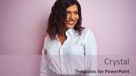  Presentation with transgender - Beautiful presentation theme featuring trans pride - beautiful transsexual transgender elegant businesswoman backdrop and a soft green colored foreground