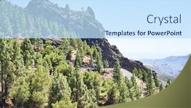  Presentation with trees - Cool new theme with beautiful-trees-landscape-in-canarias backdrop and a sky blue colored foreground