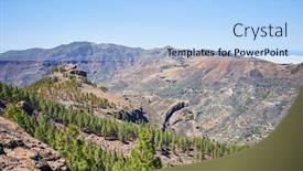  Presentation with trees - Presentation theme enhanced with beautiful-trees-landscape-in-canarias background and a light blue colored foreground