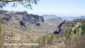  Presentation with trees - Colorful presentation design enhanced with beautiful-trees-landscape-of-canarias backdrop and a coral colored foreground