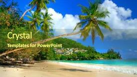  Presentation with amazing - Presentation design enhanced with beautiful tropical beach - amazing seychelles background and a  colored foreground