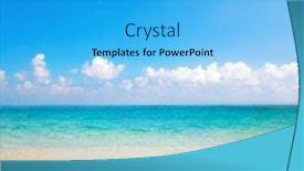  Presentation with tropical - Slide deck having beautiful-tropical-beach-and-sea background and a cyan colored foreground