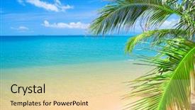  Presentation with sea and beach - PPT layouts consisting of beautiful tropical beach and sea background and a blonde colored foreground