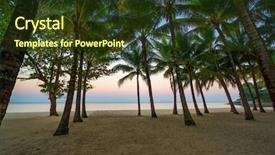  Presentation with summer at the beach - Amazing presentation theme having beautiful tropical beach at sunset backdrop and a tawny brown colored foreground