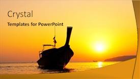  Presentation with tropical beach sunset - Beautiful presentation featuring beautiful-tropical-beach-at-sunset backdrop and a yellow colored foreground