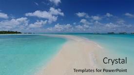  Presentation with tropical beach sunset - Slide set having beautiful tropical beach background landscape nature sunset background and a light gray colored foreground