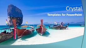  Presentation with thailand - Presentation enhanced with beautiful-tropical-beach-in-thailand background and a cobalt blue colored foreground