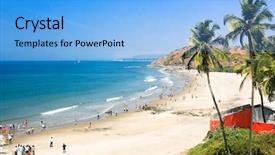  Presentation with goa beach - Audience pleasing presentation theme consisting of beautiful tropical beach in vagator backdrop and a light blue colored foreground