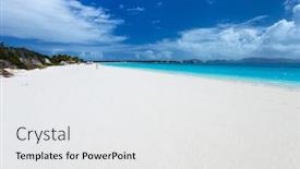  Presentation with tropical - Beautiful presentation theme featuring beautiful-tropical-beach-on-anguilla backdrop and a white colored foreground