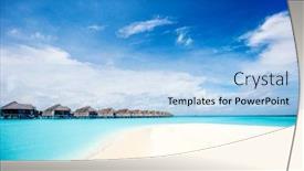  Presentation with maldives - Colorful presentation theme enhanced with beautiful-tropical-beach-on-exotic backdrop and a light blue colored foreground