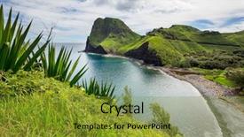  Presentation with maui - Beautiful presentation design featuring beautiful tropical beach on maui backdrop and a gold colored foreground