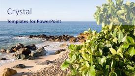  Presentation with virgin islands - Audience pleasing presentation theme consisting of beautiful-tropical-beach-u-s backdrop and a sky blue colored foreground