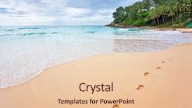  Presentation with gloomy - Cool new presentation with beautiful tropical beach under gloomy sky thailand backdrop and a lemonade colored foreground