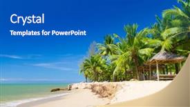  Presentation with coconut palm tree - Audience pleasing slide deck consisting of beautiful tropical beach with coconut palm tree in thailand backdrop and a dark gray colored foreground