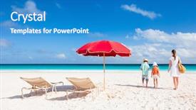  Presentation with under the sea and earth - Audience pleasing slides consisting of beautiful tropical beach with family backdrop and a teal colored foreground