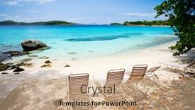  Presentation with virgin islands - Amazing presentation theme having beautiful-tropical-beach-with-palm backdrop and a coral colored foreground