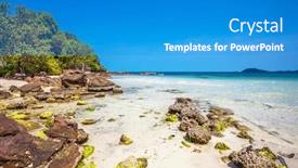  Presentation with clean water - Amazing presentation theme having beautiful tropical beach with sea view clean water blue sky at phu quoc island in vietnam backdrop and a teal colored foreground
