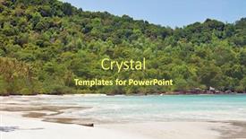  Presentation with clean water - Presentation theme featuring beautiful tropical beach with sea view clean water blue sky at phu quoc island in vietnam background and a tawny brown colored foreground