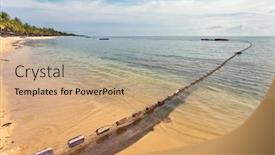  Presentation with clean water - Colorful PPT theme enhanced with sea view clean water clody backdrop and a coral colored foreground