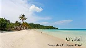  Presentation with clean water - Audience pleasing PPT theme consisting of beautiful tropical beach with sea view clean water blue sky at phu quoc island in vietnam backdrop and a lemonade colored foreground