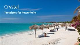  Presentation with beach sands - PPT layouts featuring beautiful-tropical-beach background and a teal colored foreground