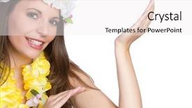  Presentation with hula dancing - Cool new PPT theme with beautiful tropical hawaiian hula dancer backdrop and a white colored foreground