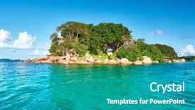  Presentation with tropical - PPT theme enhanced with beautiful tropical island at seychelles background and a  colored foreground