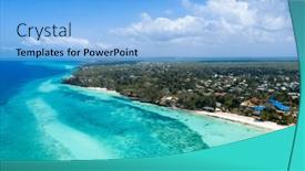  Presentation with zanzibar - PPT theme enhanced with beautiful-tropical-island-of-zanzibar background and a light blue colored foreground