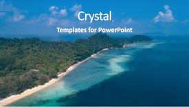  Presentation with paradise island - Cool new slide deck with beautiful tropical koh kradan paradise backdrop and a teal colored foreground