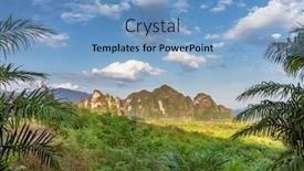  Presentation with beautiful spanish landscape costa blanca - Slide set featuring beautiful-tropical-landscape background and a light blue colored foreground