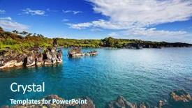  Presentation with maui - Amazing theme having beautiful tropical landscapes on maui backdrop and a ocean colored foreground