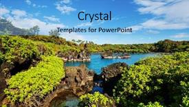  Presentation with beautiful landscapes - PPT theme with beautiful tropical landscapes on maui background and a light blue colored foreground