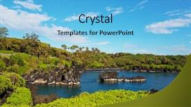  Presentation with beautiful landscapes - Cool new PPT theme with beautiful tropical landscapes on maui backdrop and a light blue colored foreground