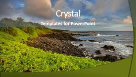  Presentation with beautiful landscapes - Amazing presentation design having beautiful tropical landscapes on maui backdrop and a seafoam green colored foreground