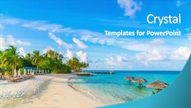  Presentation with maldives - Colorful PPT theme enhanced with beautiful tropical maldives island backdrop and a teal colored foreground
