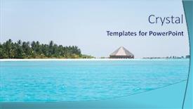  Presentation with island resort - Slide deck consisting of beautiful-tropical-maldives-resort-hotel background and a sky blue colored foreground