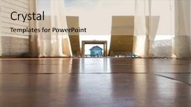  Presentation with hotel resort - PPT layouts with beautiful tropical maldives resort hotel background and a coral colored foreground