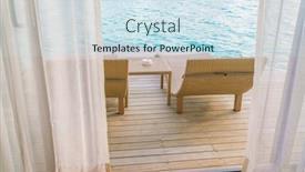  Presentation with hotel resort - Amazing PPT layouts having beautiful tropical maldives resort hotel with beach and blue water backdrop and a sky blue colored foreground