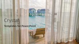  Presentation with hotel resort - PPT theme having beautiful-tropical-maldives-resort-hotel background and a light gray colored foreground