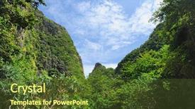  Presentation with nata de coco tropical fruit - PPT theme enhanced with beautiful tropical nature at phi background and a  colored foreground